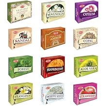 Hem 12 Assorted Boxes of Incense Cones, (120 Total)| Natural Fragrance for Aromatic Rooms | Odor Remover Incense for Stress Relief & Relaxation