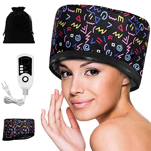 Gute Heat Electric Cap for Deep Conditioning, Hair Thermal Treatment, and Portable Hair Spa at Home -for Natural Hair, Black