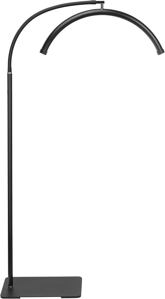 Half Moon LED Floor Light - Professional Shadow-Free Lamp for Lash Techs, Estheticians & Tattoo Artists | Dimmable for Eyelash Extensions, Nail Art, Home & Office