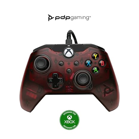 PDP Wired Game Controller - Xbox Series X|S, Xbox One, PC/Laptop Windows 10, Steam Gaming Controller - USB - Advanced Audio Controls - Dual Vibration Videogame Gamepad - Crimson Red