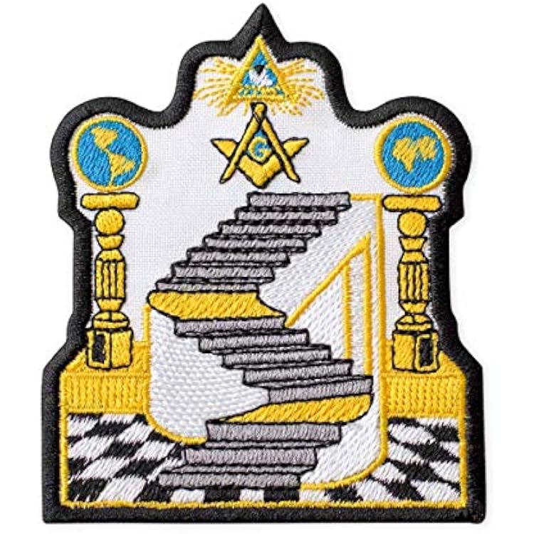 Masonic Emblem Embroidered Patch Iron On 3.2 3.8