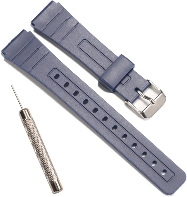 F-91W Replacement Resin Strap Compatible with Casio F-91W Mens Womens Strap Watch Accessories