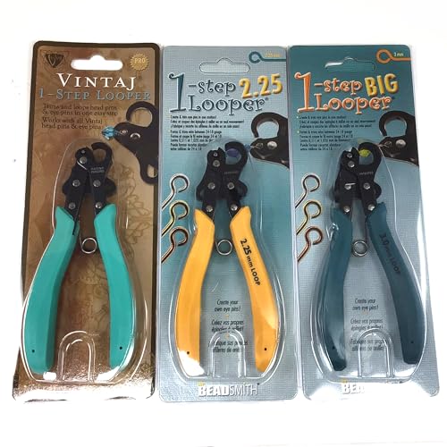Ny6design One Step Looper Pliers Set 1.5mm, 2.25mm, 3mm 3 Pilers for Jewelry Making Easy and Fast for Beginners