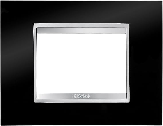 Gewiss GW16203TN Chorus Lux Plaque, 3 Positions, Black