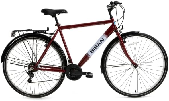 Bisan Hardy 28 Jant Şehir Bisikleti 46 Cm Çelik Kadro V-Fren 21 Vites Bordo