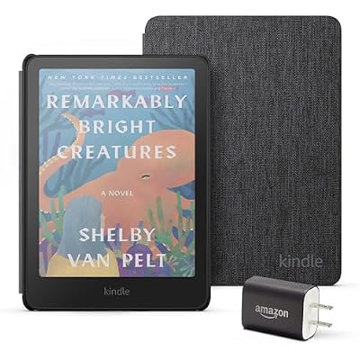 Amazon Kindle Colorsoft Essentials Bundle including Kindle Colorsoft (16 GB) With color display - Black, Fabric Cover-Black and Power Adapter