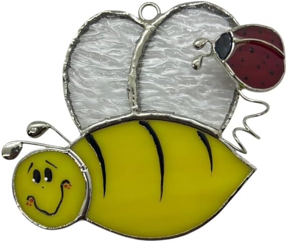 Glass Cover: Bee with Ladybug