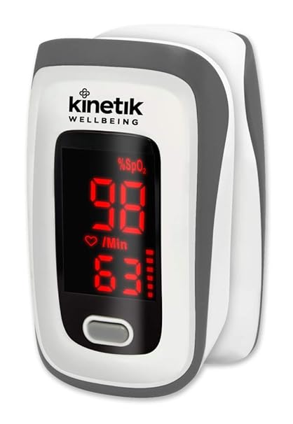 Kinetik Wellbeing Finger Pulse Oximeter, Heart Rate Monitor | Blood Oxygen Saturation Monitor for Adults & Kids, Accurate Sats & Pulse Heart-Rate
