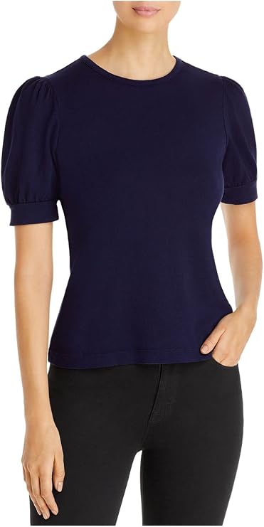 Dolan Womens Top Stretch Pouf Sleeve Jewel Neck