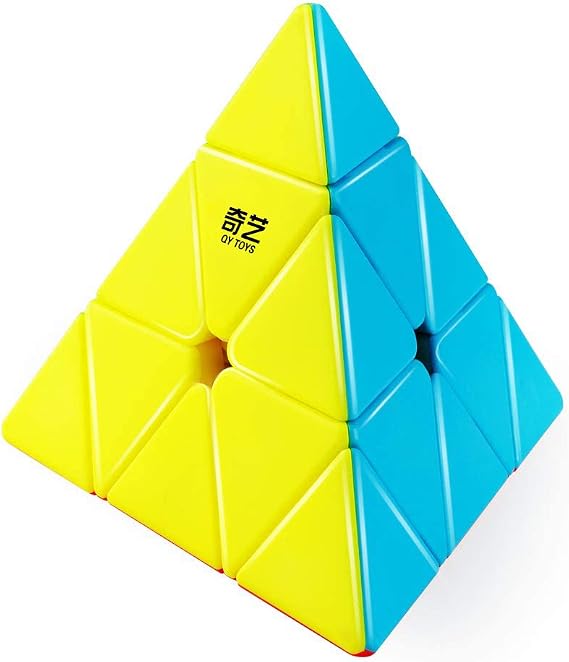 D-FantiX QYTOYS Qiming Pyramid Speed Cube 3x3, Stickerless Triangle Puzzle | Fast & Stable Turning, Problem-Solving Brain Teaser, Adult Fidget Toys, Birthday Gifts & Stocking Stuffers for Teen Boys