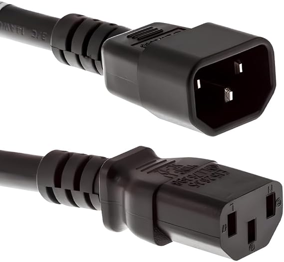 CablesAndKits 3 Prong Power Cord 6ft (1.82m), C13 to C14, 14 AWG