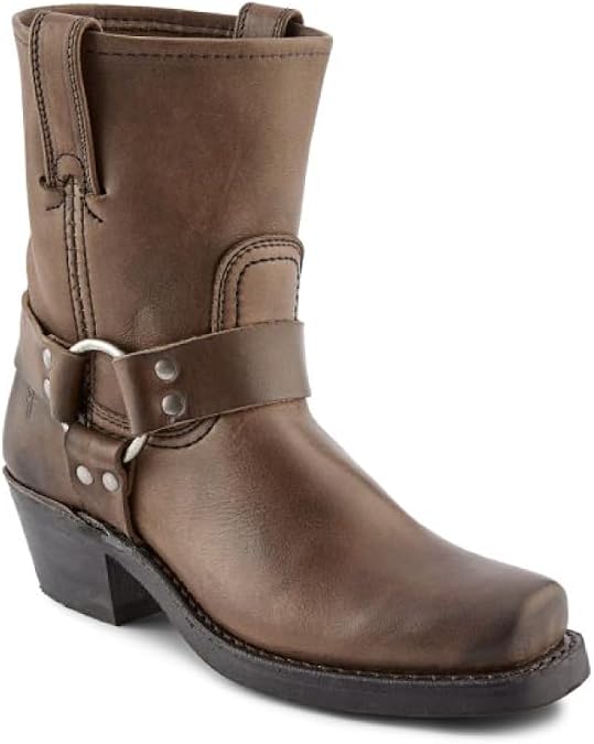 Frye Harness 8R Mid Calf Boots for Women, Womens Welt Boot, Genuine Leather | Stitched Welt Build, Authentic Leather Look, Rugged Rubber Grip, Pull-On Ease, Mid-Calf Moto Style, For Motorcycle Riding