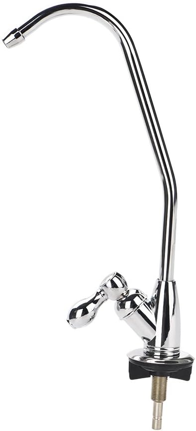 Kitchen Faucet Tap, 1/4'' Zinc Alloy Kitchen Faucet Tap Chrome Reverse Osmosis RO Drinking Water Filter