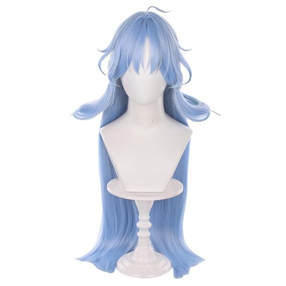 Long Aquamarine Anime Cosplay Wig For Women Halloween Costume
