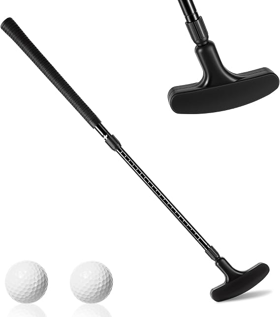 Golf Putter Left & Right-Handed for Beginners & Experienced Players | Adjustable Golf Putters with 2 Balls, Single Pack Unisex Mini Putter,Mini Golf Clubs Set Clubs for Teenagers Adults(Black)