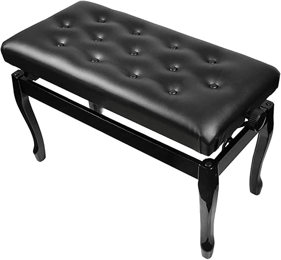Leather Piano Bench Duet Piano Bench with Hydraulic Automatic Lifting Wooden Piano Stool with Solid Wooden Structure Perfect for Professional or Home,Black