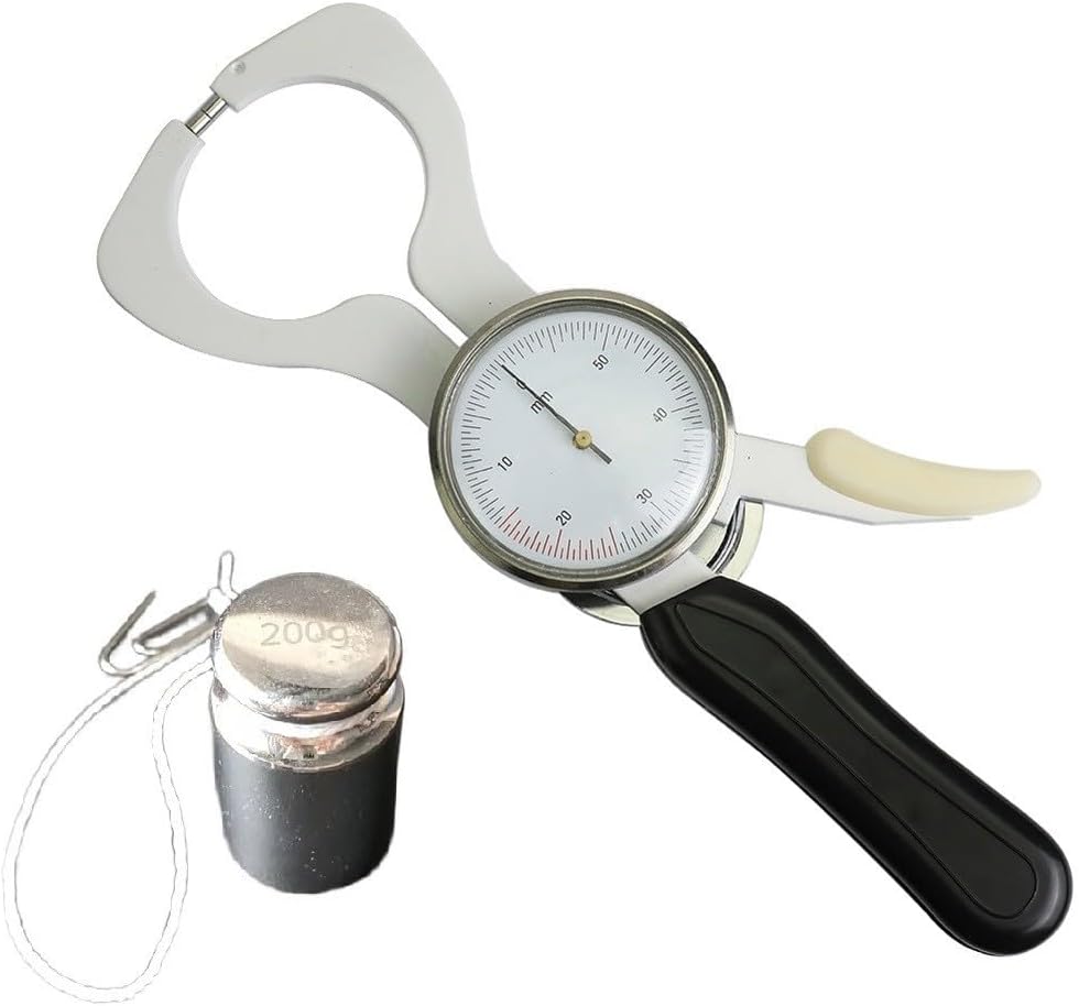 Skinfold Body Fat Caliper for Accurate Body Fat Measurement Tool with Constant Pressure Design 0-60mm Range Metal and Plastic Construction