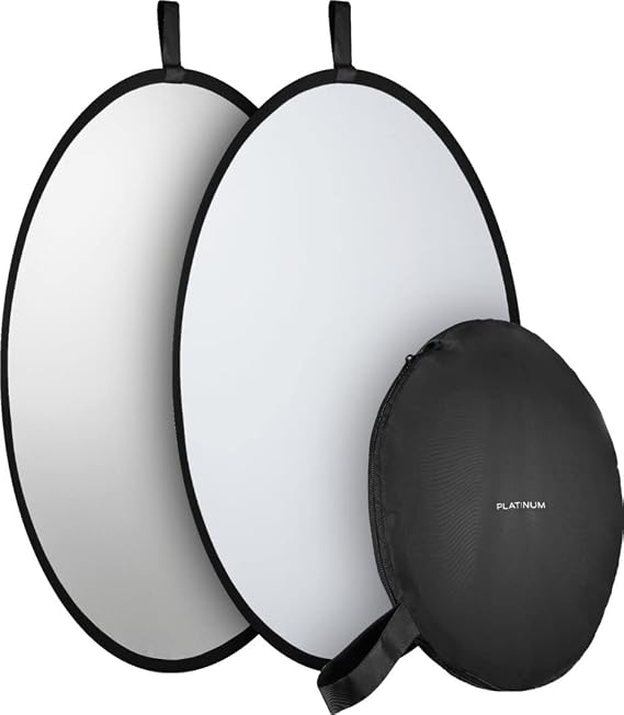 PlatinumTM - 32" Collapsible Light Reflector for Photography Collapsible Multi Disc with Bag White Diffuser for Studio and Outdoor Lighting