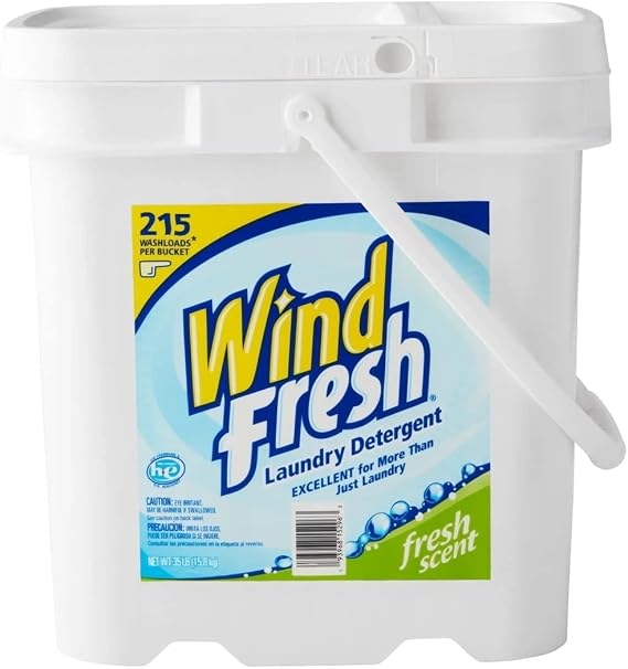 Windfresh+Oxi Powder Laundry Detergent, Fresh Scent, 215 Loads, 35 Pounds