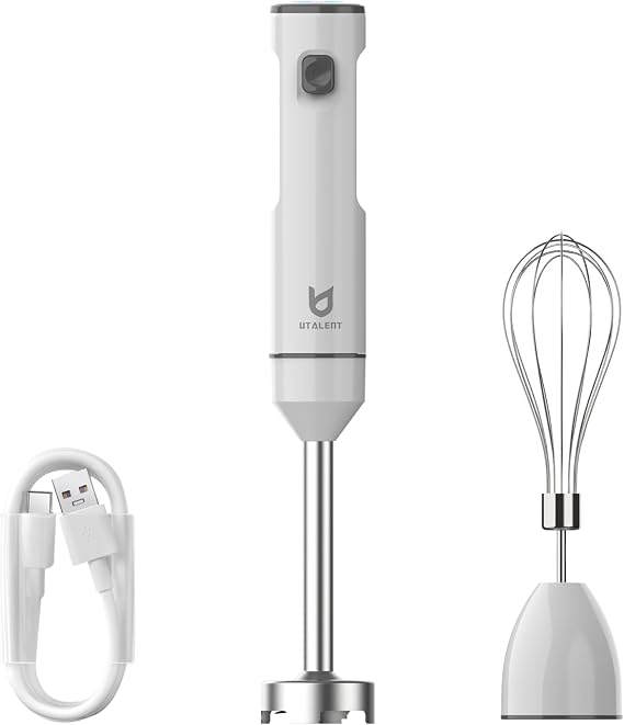 UTALENT Cordless Hand Blender with whisk for Smoothies, Milkshakes & Soups