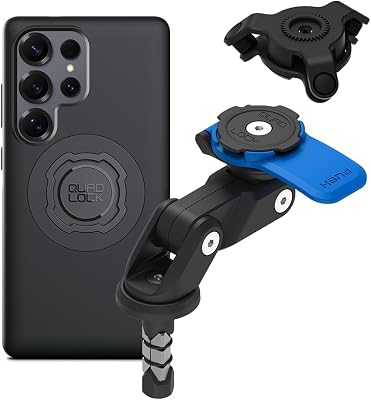 Quad Lock Fork Stem Motorcycle Phone Mount (V2) with MAG Phone Case and Vibration Dampener for Galaxy S25 Ultra