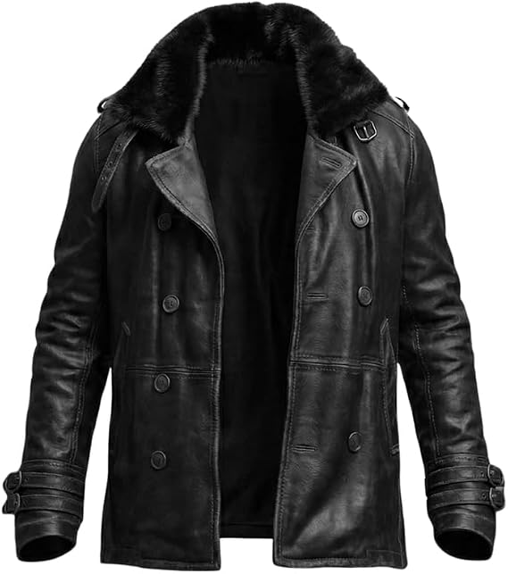 Leon S Kennedy RE9 Requiem Shearling Leather Jacket Resident Evil Cosplay Fur Collar Coat