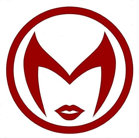 Marvey Comics Scarlet Witch Logo Vinyl Stickers Symbol 5.5" Decorative Die Cut Decal For Cars Tablets Laptops Skateboard - Dark Red