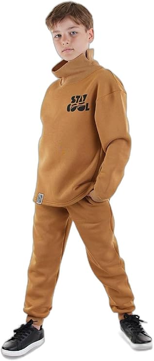 Stay Cool Oversize Erkek Çocuk Hardal Eşofman Takım