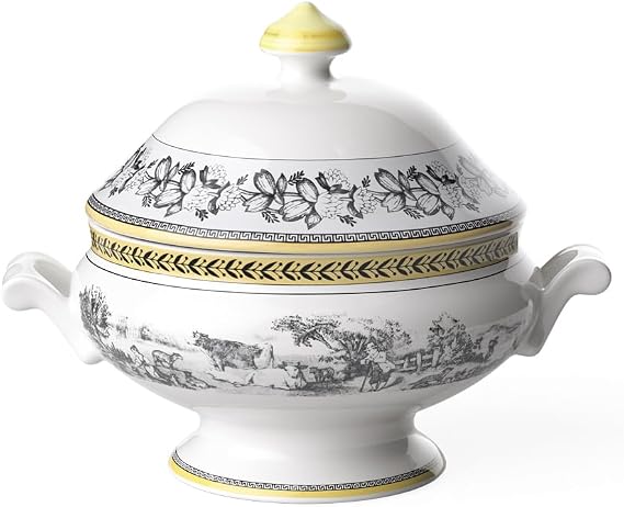 Villeroy & Boch Audun Farm Covered Bowl 2 l Premium Porcelain White/Grey