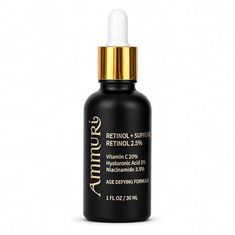 Retinol + Supreme Serum - 2.5% Retinol 20% Vitamin C 5% Hyaluronic Acid 3.5% Niacinamide Anti-Ageing Skin Repair Highly Effective Face Serum