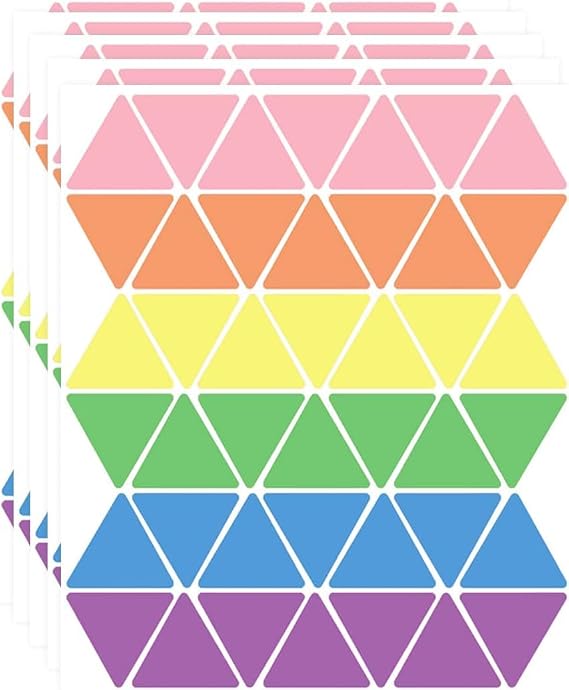 Triangle Shape Color Coding Labels Stickers, 1 Inch Adhesive Color Dot Wall Decal Stickers for Bedroom Playroom Living Room Home Window Door Decoration.(1260 Pcs)