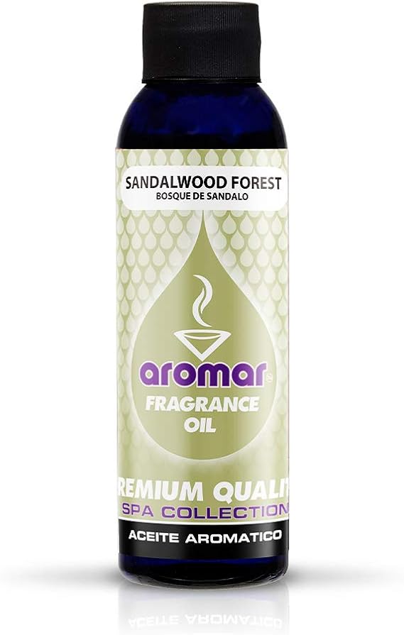 AROMAR Premium Fragrance Oil, Long-Lasting, Refreshing Uplifting Aroma for Aromatherapy, Relaxation & Household Uses, Sandalwood Forest 4 oz.