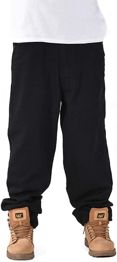 Ruiatoo Men's Classic Plain Hip Hop Dance Skateboard Hip Hop Casual Cotton Black Long Jogging