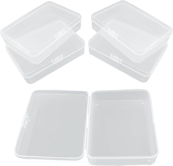Mini Clear Plastic Storage Containers, 6 Pcs, 4.53x3.35x1.1