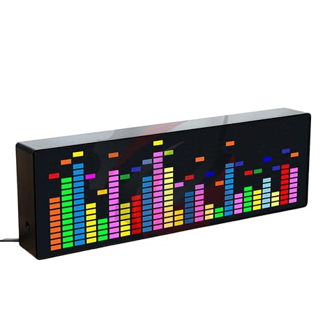 Led Music Spectrum Rhythm Display RGB Light Electronic Clock Voice Activated Car Audio Level Indicator Vu Meter Atmosphere Lamp New 2025 for Arrival High Reliable Component, Stable Performance