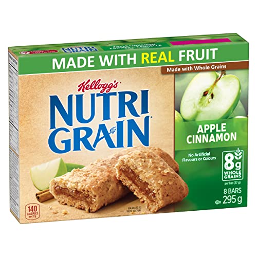 Kelloggs Nutri Grain Cereal Bars Apple Cinnamon, 8 Bars, 295g10.4 oz., {Imported from Canada}