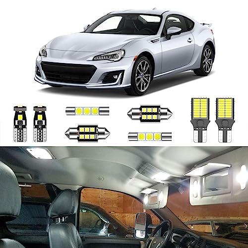 8PCS Super Bright White LED Interior Light Kit Package for Subaru BRZToyota 86 2013 2014 2015 2016 2017 2018 2019 2020 2021  License Plate Lights and Install Tool