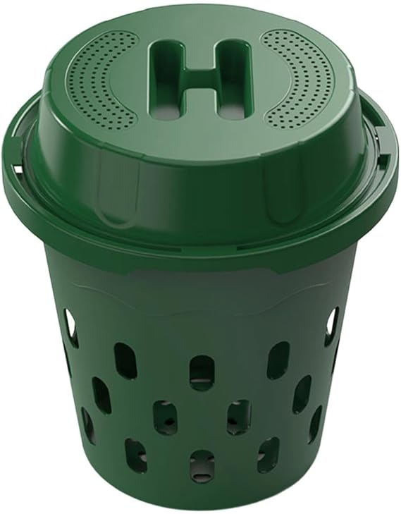 Inground Worm Composter, Worm Composting Bin With Lid Farm Compost Bin Outdoor Equipment With Holes For Garden, Yard, Park, 24x24x27.4cm