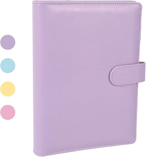 A5 PU Leather Ring Binder, Budget Binder A5 Notebook Binder Pockets