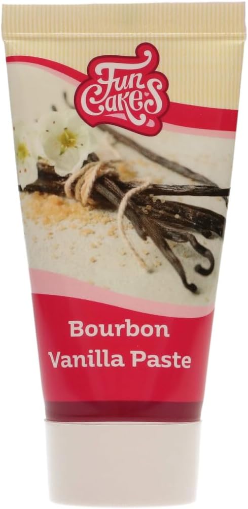 FunCakes Bourbon Vanilla Paste Tube 50 ml, Classic Pastry Flavor, Real Vanilla for Creams, Cakes, Frostings, Cookies, Pies, Halal Certified, Suitable for Vegetarians and Vegans