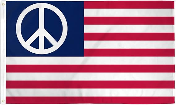 3x5FT Durable Peace American Flag Resist Anti-War Love Decor Hippie