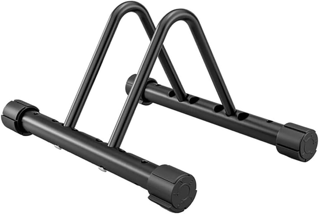 Adjustable Bike Rack Stand for Road, Mountain & Electric Bikes | Steel Tire Holder with Width & Height Settings | Indoor Outdoor Floor Parking Storage | Fits 3cm to 12cm Tires