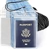 Mifflin-USA - 4x6 Inch Plastic Card Holder and Lanyard Set - Black Neck Straps, Clear XXL Pouch, 100 Pack - Name Badge Card Holder with Lanyards - Extra Large ID and Passport Holder