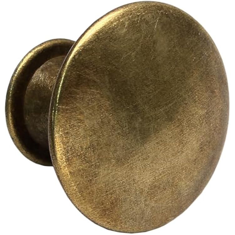 32 PCS Antique Brass Kitchen Cabinet Knobs,Round Cupboard Door Knobs Drawer Handle Pulls,Durable Dresser Knobs for Bathroom Drawer Door Hardware