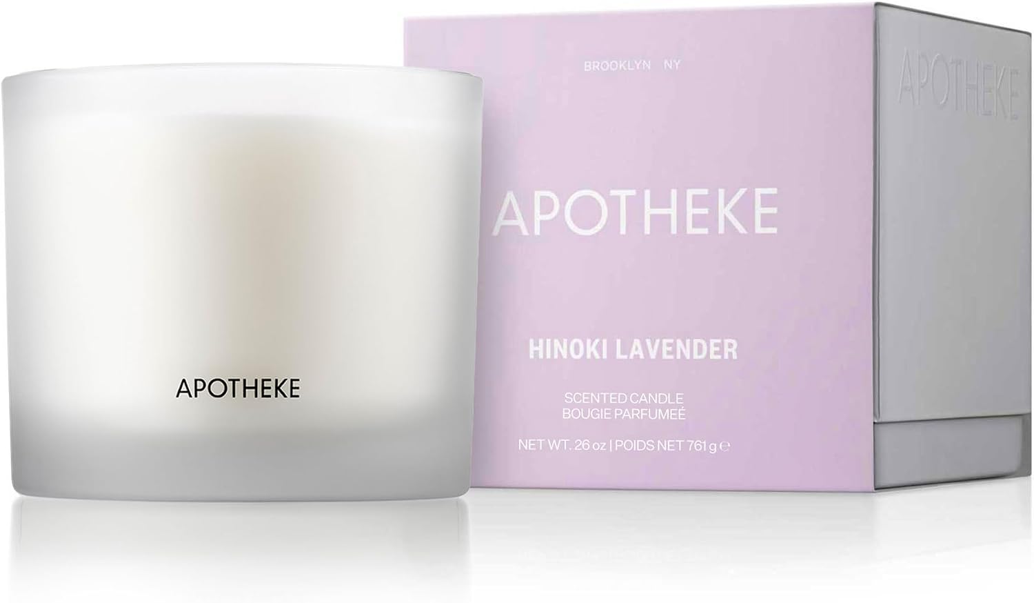 Apotheke 3-Wick Scented Candles for Home, Black Iris Oak - 26 oz Soy Wax Jar Candle Gift for Women - Long-Lasting Fragrance with Perfume-Grade Essential Oils - Black Pepper, Cinnamon, Musk & Violet