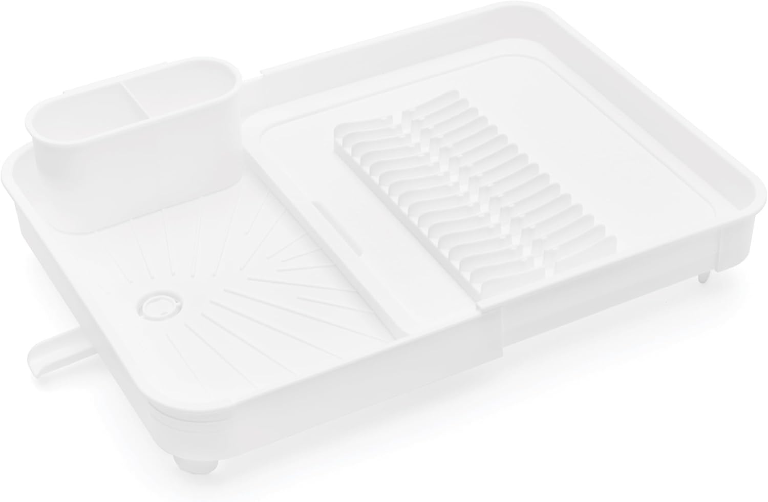 Miss Collection Retractable Dishwasher Plate, Water Discharge Corrugated and Cutlery Dryer-Modern Design Plastic White