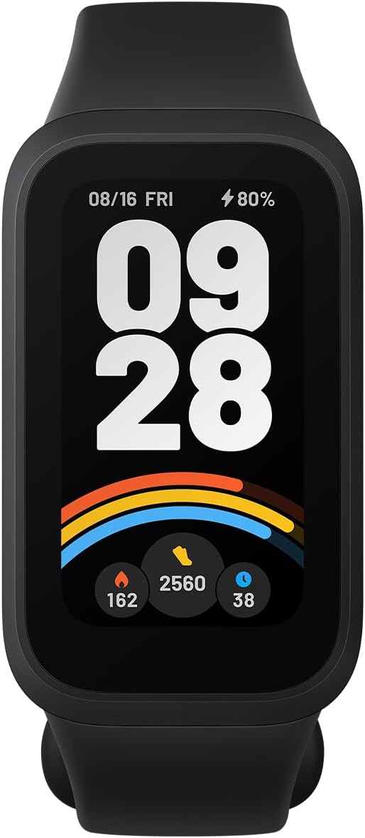 XIAOMI Smart Band 9 Active Global Version, 1.47'' 60Hz Display, 18-Day Battery, 5ATM Waterproof Fitness Tracker with All-Day Health Monitor, 50 Sports Modes (Black)