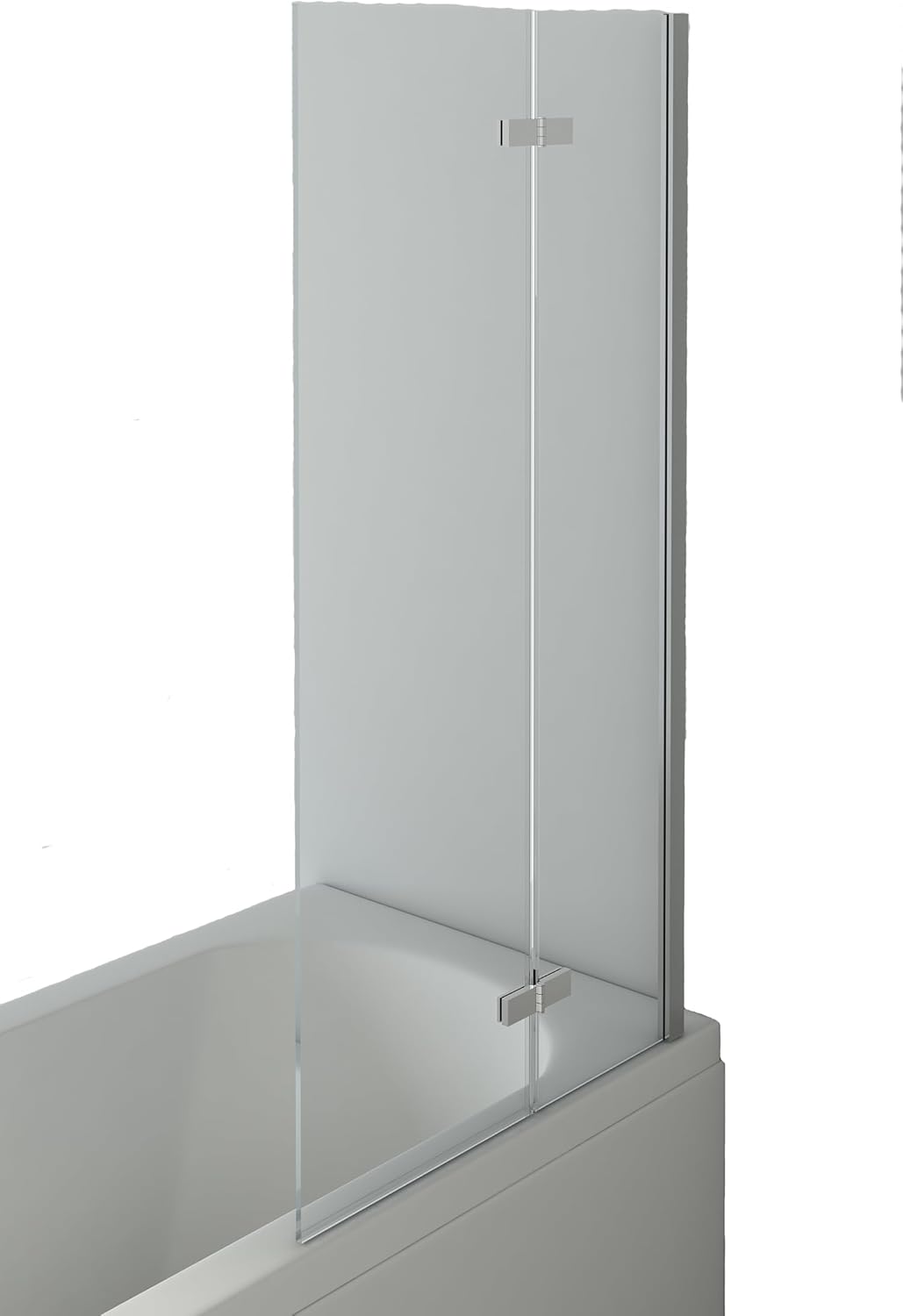 VeeBath SSF031 Fenwick 5mm Bifold Toughened Safety Glass Bath Screen Folding Shower Panel Chrome - 1400x750mm