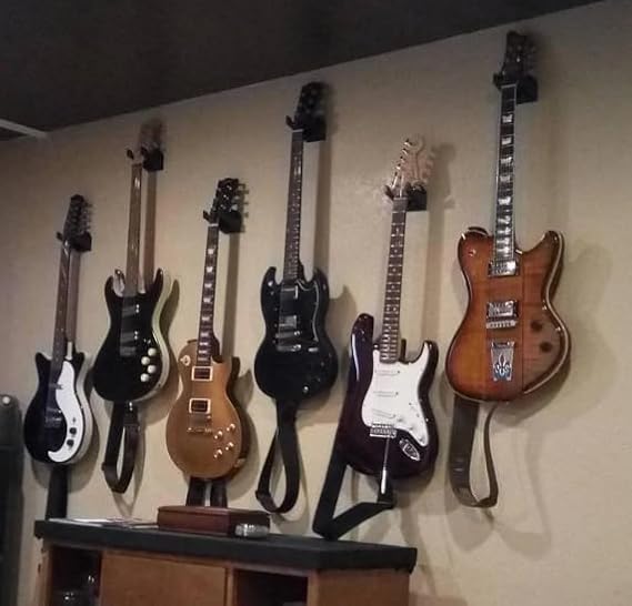 Gitar Tutucu, Gitar duvar askısı, duvar göstergesi için gitar askısı, çıkarılabilir gitarlar, klasik akustik elektro gitarlar için duvar askısı, sağlam enstrüman kancası tutucu, aksesuar (siyah)