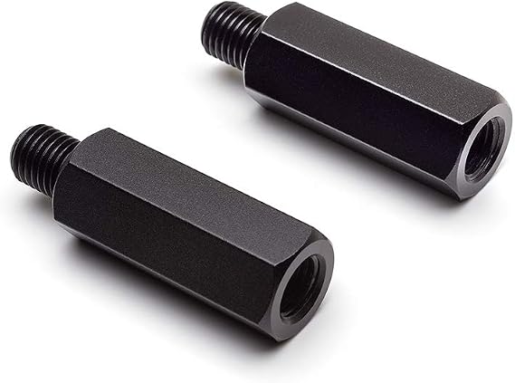 Aluminium Motorbike Mirror Risers Extenders 2 x M10 10mm 1.25mm Pitch Clockwise Thread | Quick and East Fit | Suitable for all Honda, Kawasaki and Suzuki Motorcycles